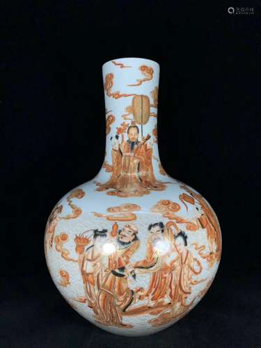 A Chinese Iron-Red Glazed Porcelain Vase