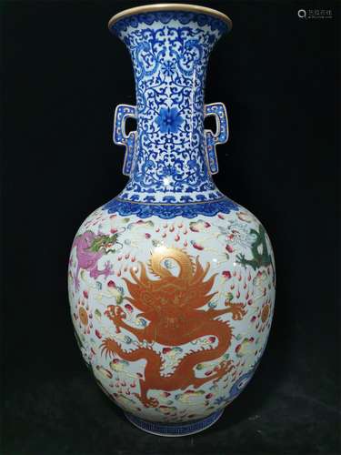 A Chinese Famille-Rose Porcelain Vase