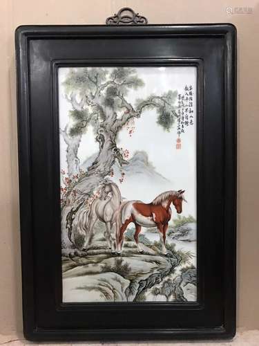 A Chinese Famille-Rose Porcelain Plaque