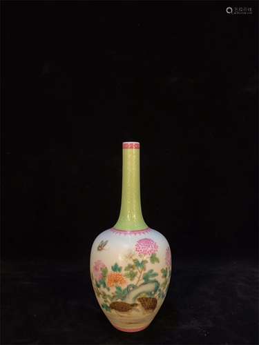 A Chinese Famille-Rose Porcelain Vase