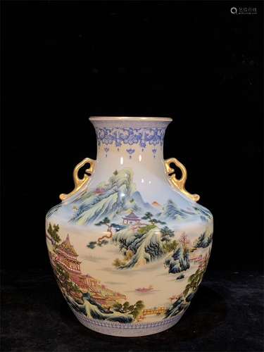 A Chinese Famille-Rose Porcelain Vase