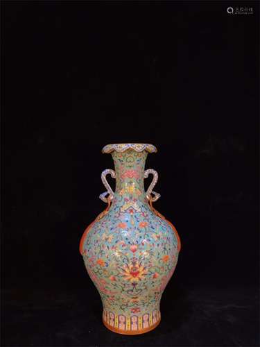 A Chinese Famille-Rose Porcelain Vase