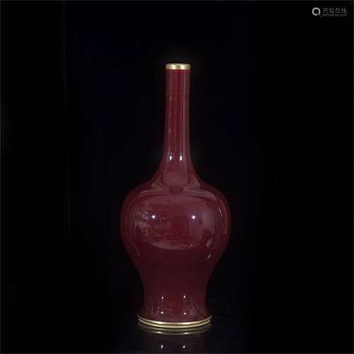 A Chinese Red Glazed Porcelain Vase