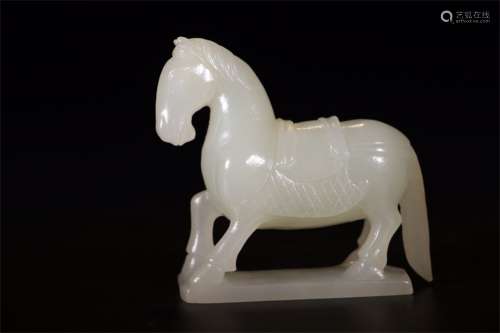 A Chinese Carved Jade Horse Decoration