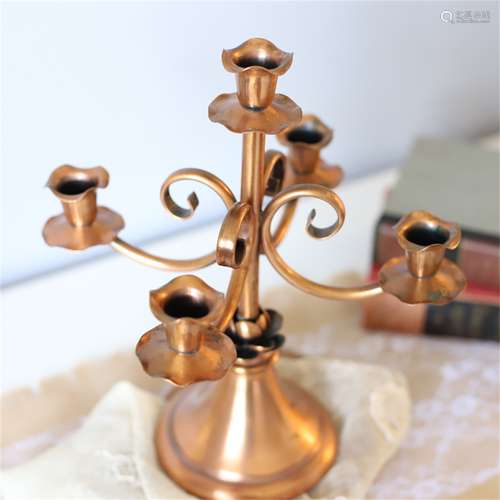 An American Bronze Candle Holder