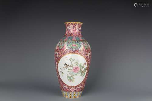 A Chinese Famille-Rose Porcelain Vase