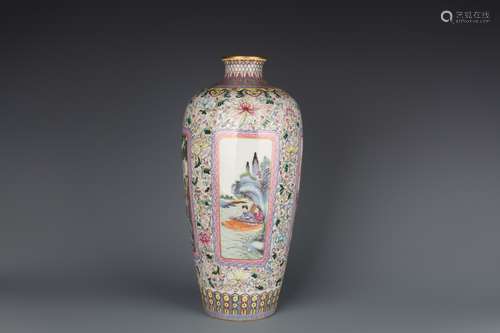 A Chinese Famille-Rose Porcelain Vase