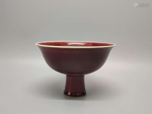A Chinese Red Glazed Porcelain Bowl