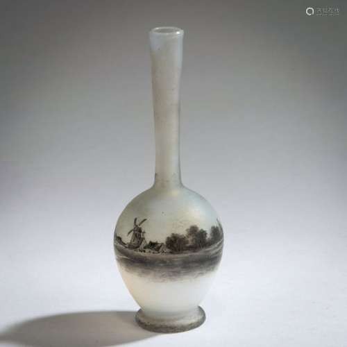 Daum Freres, Nancy, Miniature vase 'Paysage Delft'…