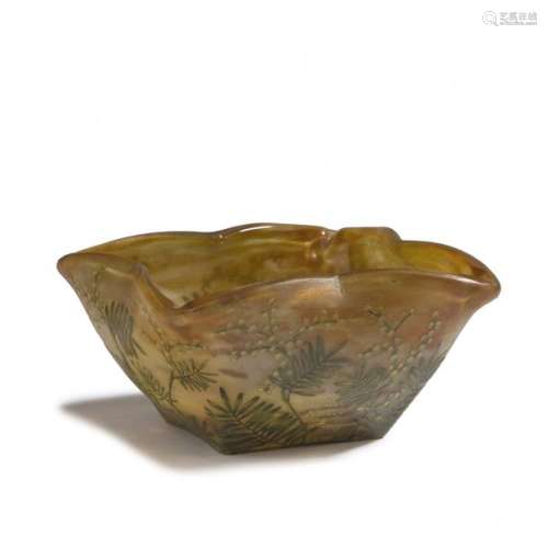 Daum Freres, Nancy, 'Mimosas' bowl, c. 1902