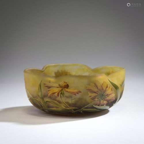 Daum Freres, Nancy , 'Arnica' bowl, 1905 1910