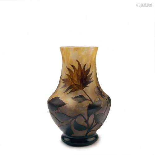 Daum Freres, Nancy, 'Dahlias a Collerette' vase, c…