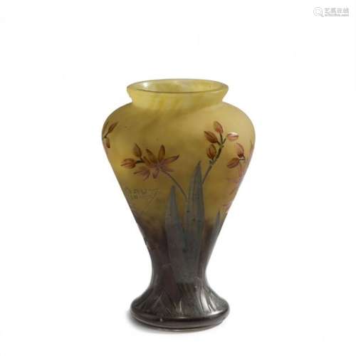 Daum Freres, Nancy, Small vase 'Montbretia', 1910