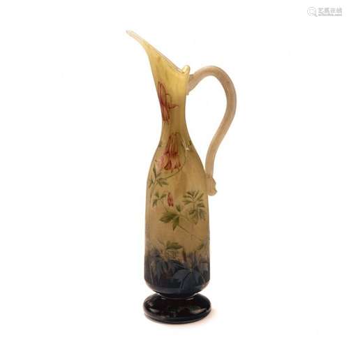 Daum Freres, Nancy, 'Ancolies' jug, c. 1910