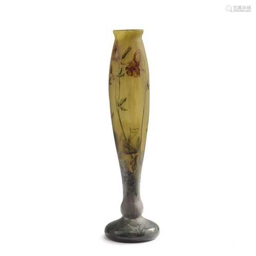 Daum Freres, Nancy, 'Ancolies' vase, c. 191…