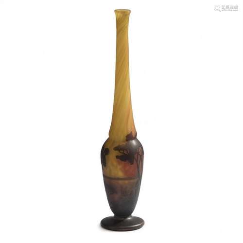 Daum Freres, Nancy, 'Paysage lacustre' vase, c. 19…