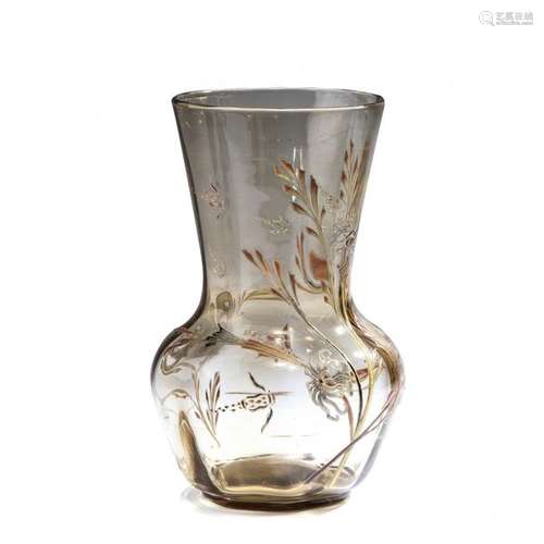 Emile Galle, Nancy, Vase 'Chrysanthemes libellules…