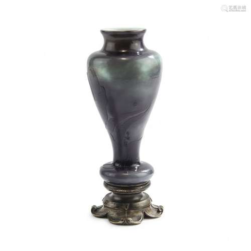 Emile Galle, Nancy , Vase with bronze foot 'Lotus'…