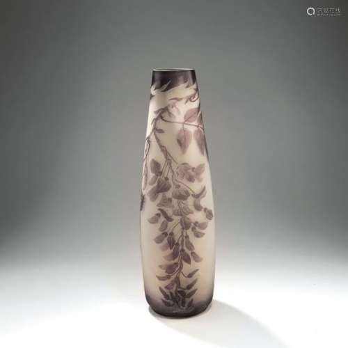 Emile Galle, Nancy, Tall 'Glycines' vase, 1902 04
