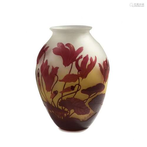 Etablissements Galle, Nancy , Vase 'Cyclamens', 19…