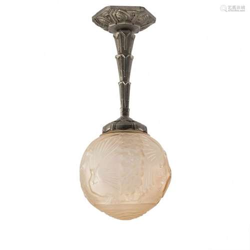 Muller Freres, Luneville, Ceiling light, c. 1930