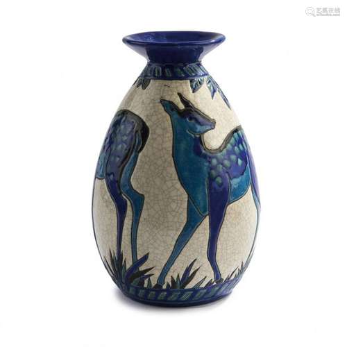 Charles Catteau, Vase 'Biches bleues', 1925