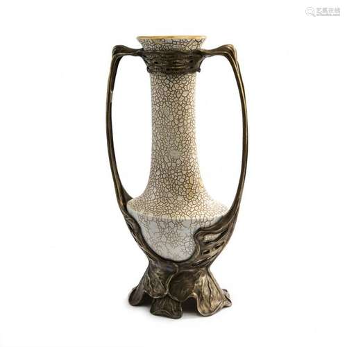 Otto Eckmann, Vase with bronze mounting, c. 1900