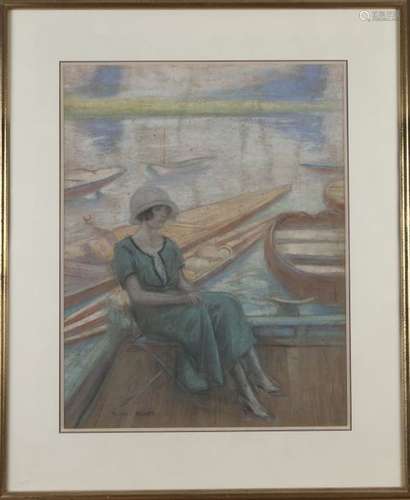 Richard Ranft, Lady on the shore, 1920