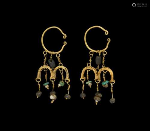 Romano-Egyptian Gold Earring Pair
