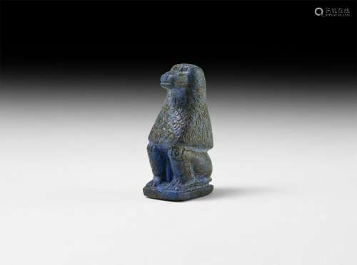 Egyptian Lapis Lazuli Baboon Amulet