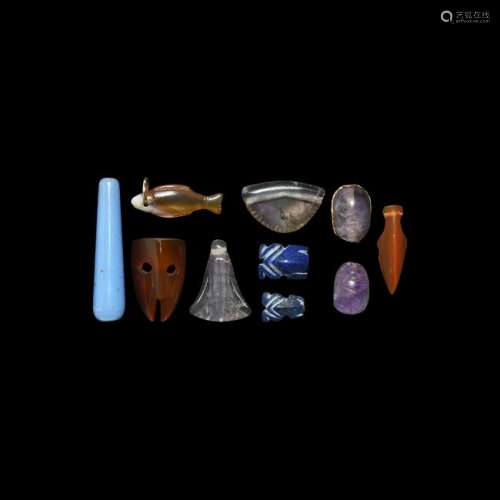 Egyptian Hardstone Amulet Group