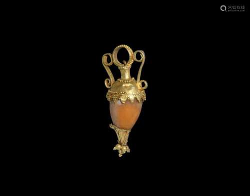Greek Gold and Coral Pendant