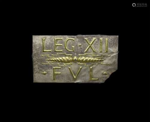 Roman Gilt Silver 'Thunderbolt Legio XII' Plaque