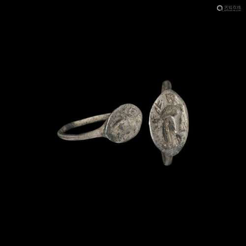Roman Silver Ring with Advancing Female