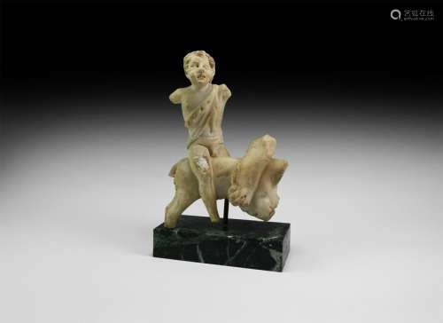 Roman Statuette of a Youth Riding a Goat