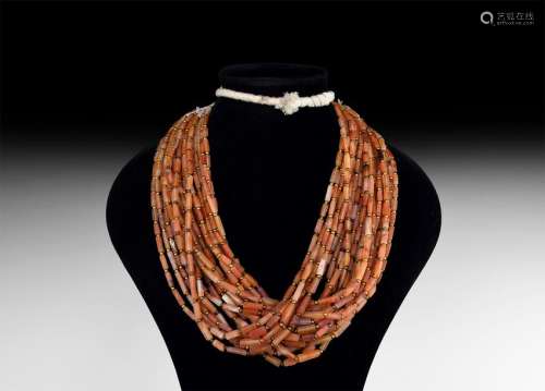 Roman Carnelian Bead Necklace String Group