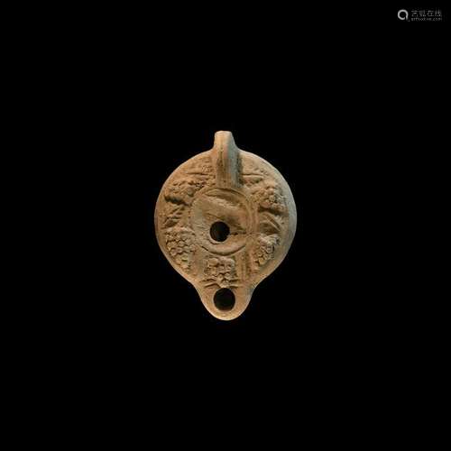 Roman Oil Lamp with Grape Bunches