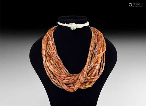 Roman Carnelian Bead Necklace String Group