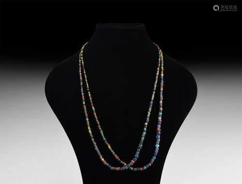 Roman Mixed Glass Bead Necklace Group