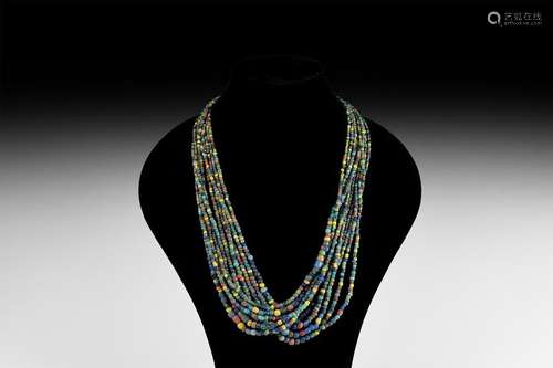 Roman Mixed Glass Bead Necklace Group