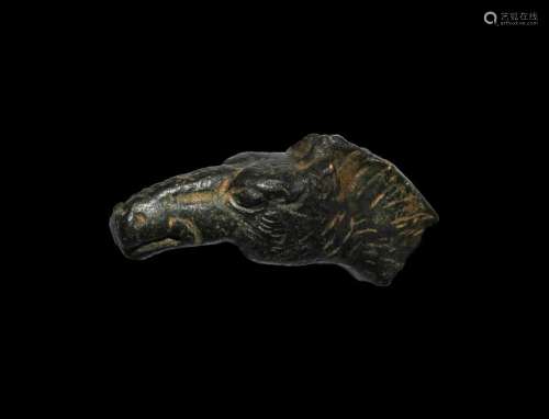 Roman Horse Head Statue Fragment