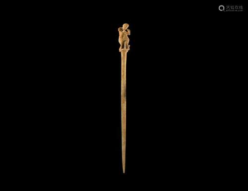 Roman Bone Pin with Venus