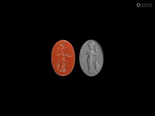 Roman Intaglio Gemstone with Minerva