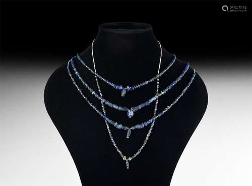 Roman Blue Glass Bead Necklace String Group