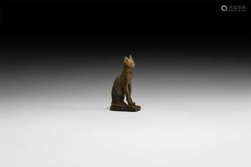 Egyptian Wooden Cat Figurine