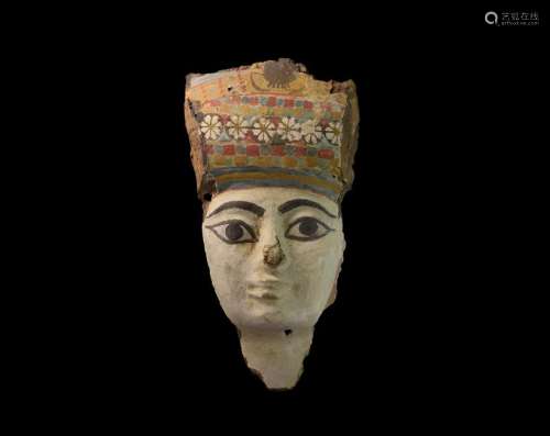 Egyptian Polychrome Wooden Face Mask