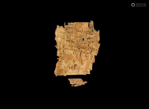 Egyptian Papyrus Page Fragment