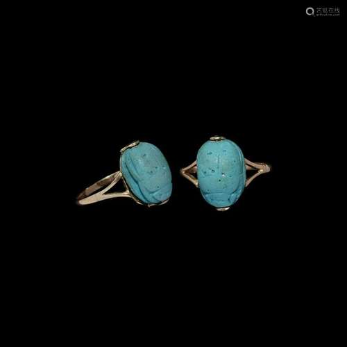 Egyptian Scarab in Gold Ring