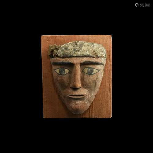 Egyptian Polychrome Wooden Face Mask