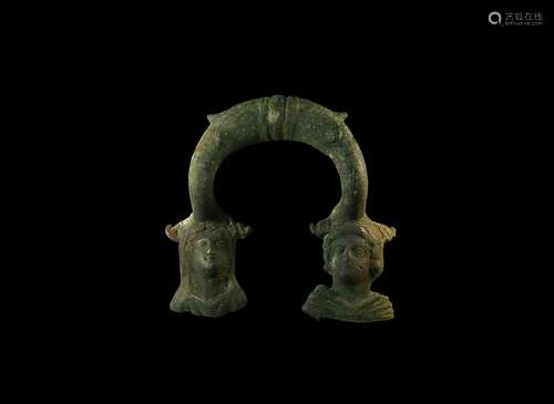 Roman Vessel Handle with Busts